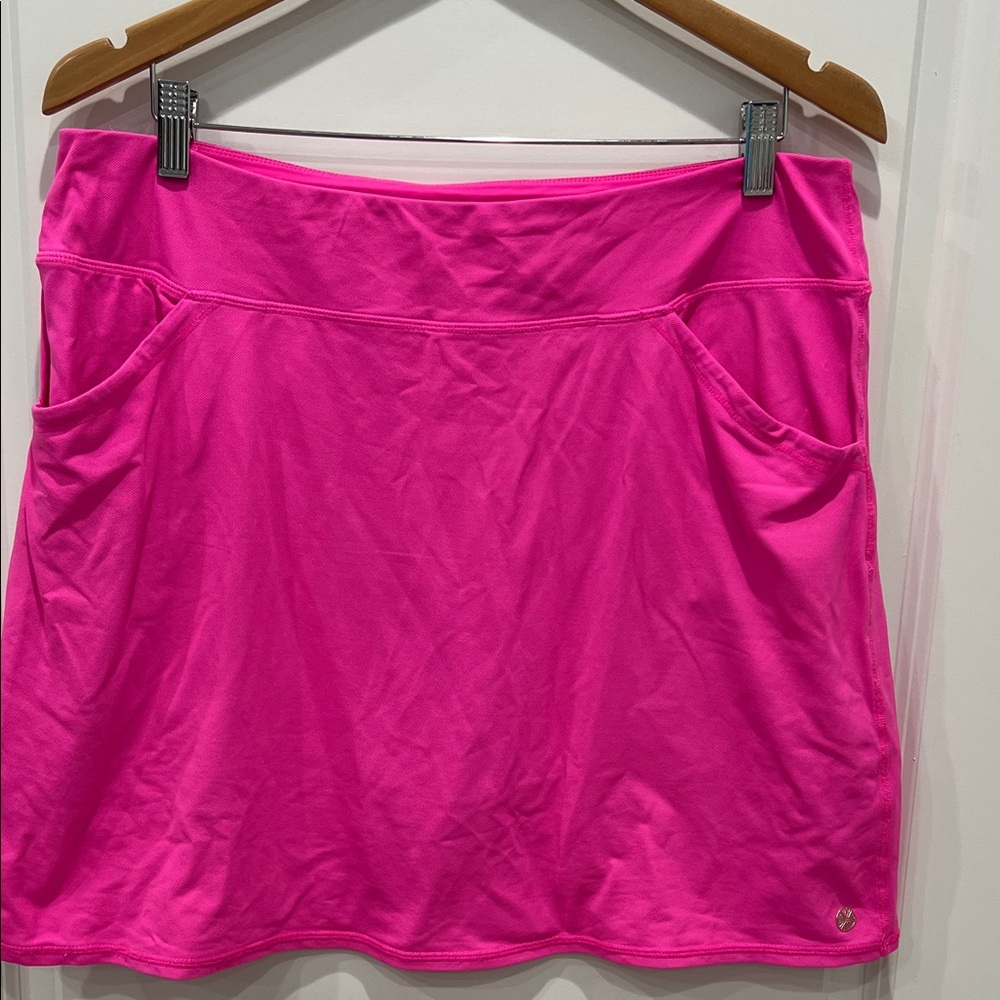 Lilly Pulitzer Bright Pink Athletic Skater Skort with Pockets - Picture 4 of 8
